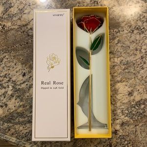 Real rose dipped in 24K gold